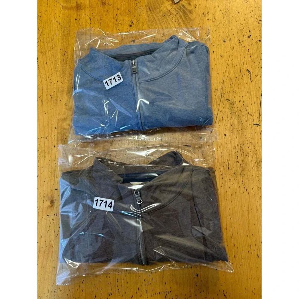 Lot Of 2 Faherty 1/4 Zip Jacket Men's XL Brown/blue Stretch Pullover Cotton‎